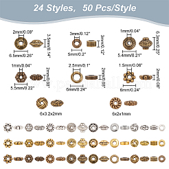1200Pcs 24 Styles Alloy Spacer Beads&nbsp;TIBEB-PH0005-06