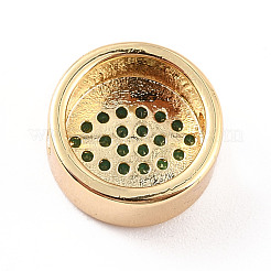 Rack Plating Brass Micro Pave Cubic Zirconia Beads&nbsp;ZIRC-C035-25G
