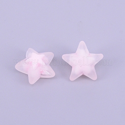透明なアクリルビーズ  艶消し  DIYアクセサリー  透明  スター  ラベンダーブラッシュ  16x16.5x9.5mm  穴：2.5mm&nbsp;FACR-CJC0001-02C