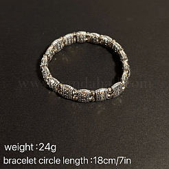 Ethnic Style Alloy Carved Beaded Stretch Bracelets for Unisex&nbsp;BI5144