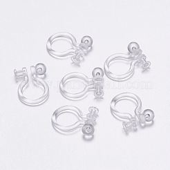 プラスチック製クリップ式イヤリングパーツ  透明  11x8mm  穴：0.65mm  ボール：3mm&nbsp;KY-P007-H01