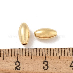 真鍮ビーズ  カドミウムフリー＆ニッケルフリー＆鉛フリー  オーバル  18KGP本金メッキ  8x4mm  穴：1mm&nbsp;KK-H503-17G