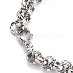 Tarnish Resistant 304 Stainless Steel Rolo Chain Bracelets&nbsp;LS-BJEW-Z011-14P