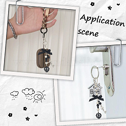 2Pcs Butterfly with Skull & Heart Alloy  Pendant Decorations&nbsp;HJEW-BBC0001-23