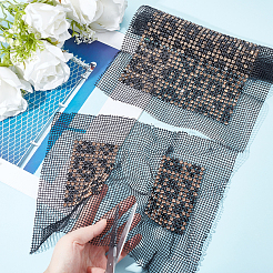 ガラスラインストーン巾着作りアクセサリーセット  グリッド付き  ミックスカラー  39x22x0.4cm  2個/セット&nbsp;DIY-WH0259-93