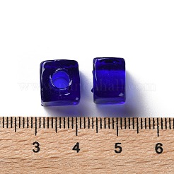 手作りランプワークビーズ  正方形  ダークブルー  9.5~11.5x10~12x8~8.5mm  穴：3.5~4mm&nbsp;LAMP-Q003-01E