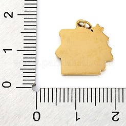 Christmas Theme Ion Plating(IP) 304 Stainless Steel Enamel Pendants&nbsp;STAS-Z104-01G-01