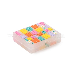 長方形の食品グレードの環境に優しいシリコーン焦点ビーズ  カラフル  24.5x28.5x7mm  穴：3.5mm&nbsp;SIL-C006-01A