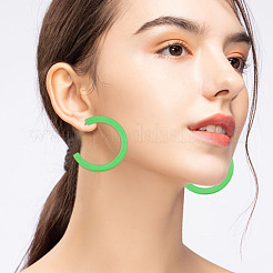 2セット2スタイルのアクリルスタッドピアスセット  女性用ハーフフープピアス  ラウンド＆台形  ミックスカラー  39~47.5x29~47x2~4.5mm  1セット/スタイル  4ペア/セット&nbsp;EJEW-AN0004-08