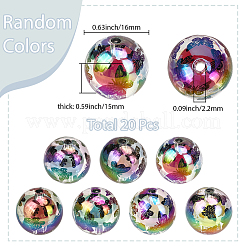 20Pcs UV Plating Acrylic Printed Beads&nbsp;TACR-SC0001-46C