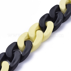 Handmade Opaque Spray Painted Acrylic Curb Chains&nbsp;AJEW-JB00619