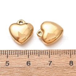バレンタインデー 304 ステンレススチールチャーム  ハートチャーム  イオンプレーティング（ip）  18KGP本金メッキ  13x12x5.5mm  穴：1.4mm&nbsp;SA-G606-01G