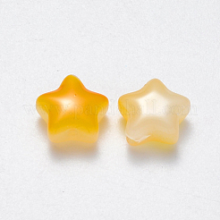 模造ヒスイのガラスビーズ  ツートン  スター  きいろ  8x8.5x4mm  穴：1mm&nbsp;GLAA-R211-04-B01
