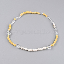 Round Natural Fresh Water Pearl & Quartz Crystal Beaded Wrap Bracelets for Women&nbsp;BJEW-T022-11