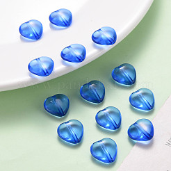 透明なアクリルビーズ  ハート  ブルー  13.5x13.5x5.5mm  穴：1.5mm  約775個/500g&nbsp;TACR-S154-54B-86