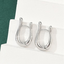 真鍮製フープピアス  U字型  プラチナ  21.5x12.5x4mm&nbsp;EJEW-Q016-16P