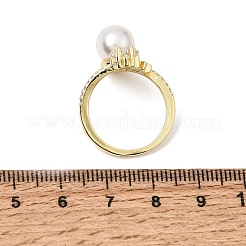 Brass Micro Pave Cubic Zirconia Cuff Open Rings&nbsp;CU-CBAE7DF-45G