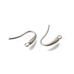 304ステンレススチールピアスフック  DIYイヤリングアクセサリー  ステンレス鋼色  14.5x13.5x3mm  穴：1.6mm&nbsp;STAS-D310-01P-05