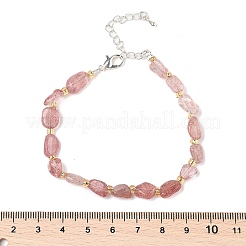 Natural Strawberry Quartz Beads Bracelets for Women&nbsp;BJEW-H623-02S-15
