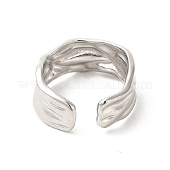 変色しない304ステンレススチールツイストオープンカフリング、女性用  ステンレス鋼色  usサイズ7 1/2(17.8mm)&nbsp;RJEW-E063-24P