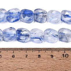 手作りランプワークビーズ連売り  正方形  藤紫色  10.5~11.5x10.5~12.5x5~7mm  穴：0.8~1mm  約24個/連  10.24~10.43インチ（26~26.5cm）&nbsp;LA-N046-01D