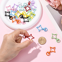 20Pcs 10 Colors Star Baking Paint Alloy Swivel Clasps&nbsp;FIND-SC0017-46