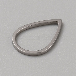 304ステンレススチールリンクリング  ステンレス鋼色  ティアドロップ  16x11x1mm  内径：14x9mm&nbsp;LS-STAS-WH0066-01G-A