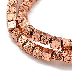 Electroplated Natural Lava Rock Beads Strands&nbsp;G-E602-03-A
