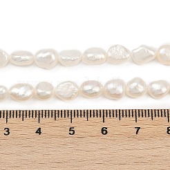 天然養殖淡水パールビーズ連売り  研磨両側  グレード4 A  アンティークホワイト  6~7mm  穴：0.6mm  約44~45個/連  13.39''~13.58''（34~34.5センチメートル）&nbsp;PEAR-P064-20I-03A