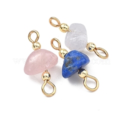 15Pcs 5 Colors Natural & Synthetic Mixed Gemstone Chip Links Connector Charms&nbsp;PALLOY-JF05361
