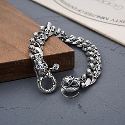 Tibetan Style Alloy Skull Link Chain Bracelet Men&nbsp;WG16695-01