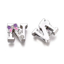 Alloy Enamel Letter Slide Charms&nbsp;LS-PALLOY-K241-N
