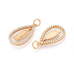 925 Sterling Silver Micro Pave Clear Cubic Zirconia Religion Pendants&nbsp;STER-N016-107G