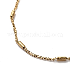 Ion Plating(IP) 304 Stainless Steel Column Beaded Curb Chains&nbsp;NJEW-D045-08G