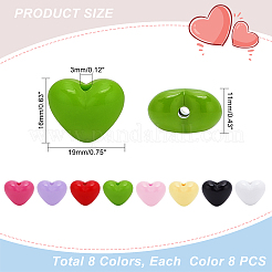 64Pcs 8 Colors Opaque Acrylic Beads&nbsp;SACR-PH0001-51