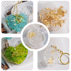 ハートオーバル生クリスタルクラスター diy 食品グレードのシリコーン金型  レジン型  UVレジン用  エポキシ樹脂工芸品作り  ホワイト  123x123x16mm  内径：39~66mm&nbsp;PW-WG26417-01