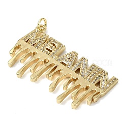 Brass Micro Pave Clear Cubic Zirconia Pendants&nbsp;KK-H270-07I-02