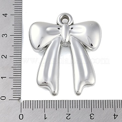 CCBプラスチックペンダント  蝶結び  プラチナ  37.5x32x8mm  穴：3mm&nbsp;CCB-Z001-04P-02