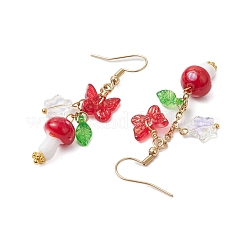 304 Stainless Steel Butterfly & Mushroom Dangle Earrings for Women&nbsp;EJEW-JE06235