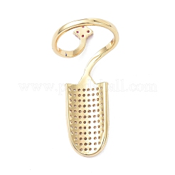Brass Micro Pave Cubic Zirconia Fingernail Rings&nbsp;RJEW-D115-08G