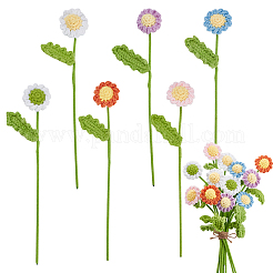 鉄線を使った手作りのかぎ針編みの花飾り  造花  結婚式の家の装飾用  ジュートコード付き  ミックスカラー  305x60x21mm  6色  2個/カラー  12pc&nbsp;AJEW-GA0008-98