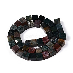 天然石インディアン瑪瑙ビーズ連売り  キューブ  7.5~9x7.5~9x7.5~9mm  穴：1.2mm  約47~49個/連  15.35~15.79''（39~40.1センチメートル）&nbsp;G-T139-8x8-35C