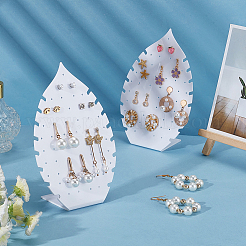 4Pcs Leaf Shaped Acrylic Slant Back Earring Display Stands&nbsp;EDIS-FG0001-62