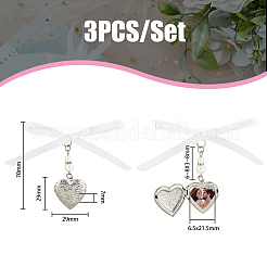 3Pcs Heart 316 Stainless Steel Locket Pendant Decorations&nbsp;HJEW-AB00210
