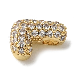 Brass Micro Pave Cubic Zirconia Beads&nbsp;KK-P290-61G-L