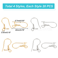 80Pcs 4 Style 316 Stainless Steel Earring Hooks&nbsp;STAS-UN0038-26