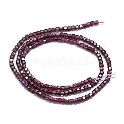天然石ガーネットビーズ連売り  多面カット  キューブ  2x2x2mm  穴：0.6mm  約182個/連  15.16''~15.55''（38.5~39.5センチメートル）&nbsp;G-P457-B01-22