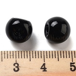 アクリルビーズ  丸い鈴丸ビーズ  トップ掘削  ブラック  9x9x10mm  穴：2mm  約92個/50g&nbsp;X-OACR-U005-08A