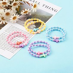 Opaque Acrylic Stretch Beaded Bracelets for Kids&nbsp;BJEW-JB06230