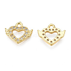 Brass Micro Pave Cubic Zirconia Charms&nbsp;KK-N231-245
